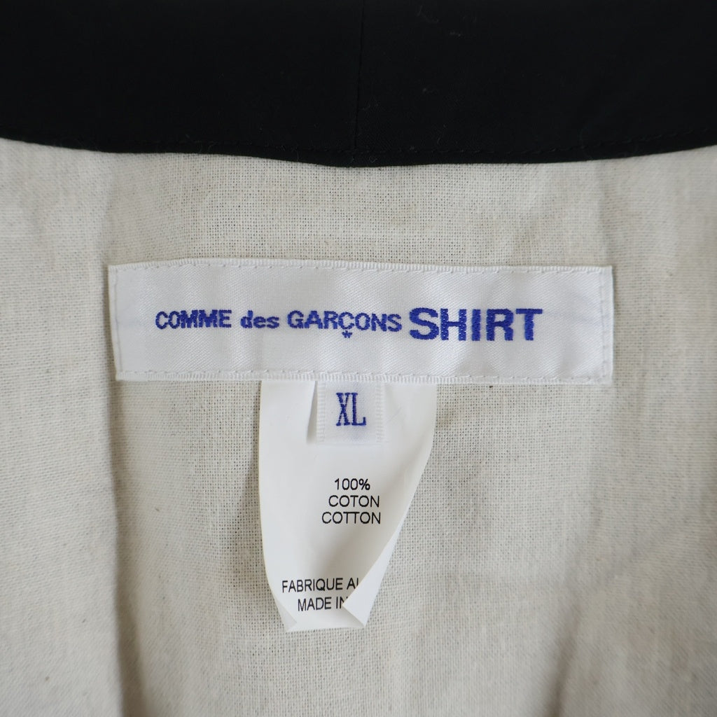 COMME des GARCONS SHIRT(コムデギャルソンシャツ) cotton poplin plain コットンポプリンサイドカットアウトベスト ブラック FM-V002