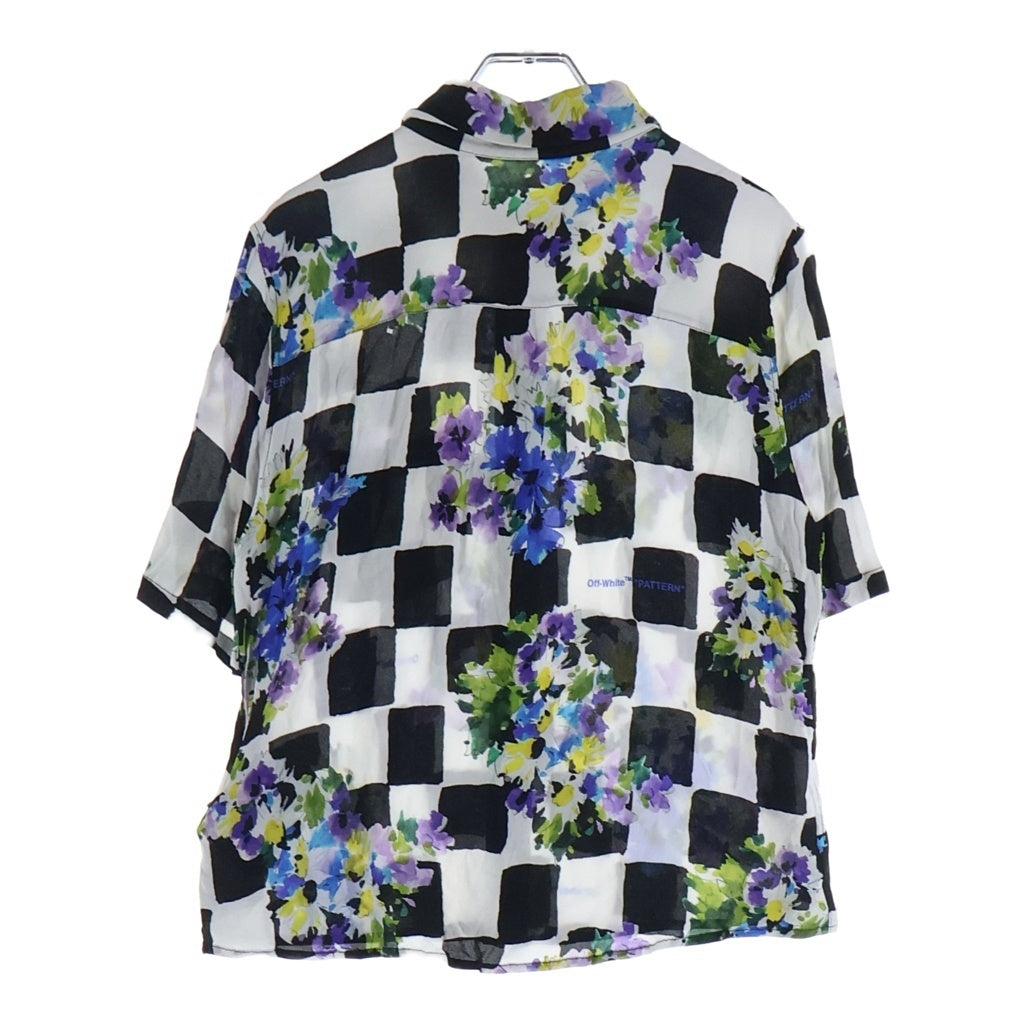 OFF-WHITE(オフホワイト) Checker Flower Print S/S Shirt チェッカー フラワープリント 半袖シャツ 総柄 マルチカラー OMGA171S21FAB001