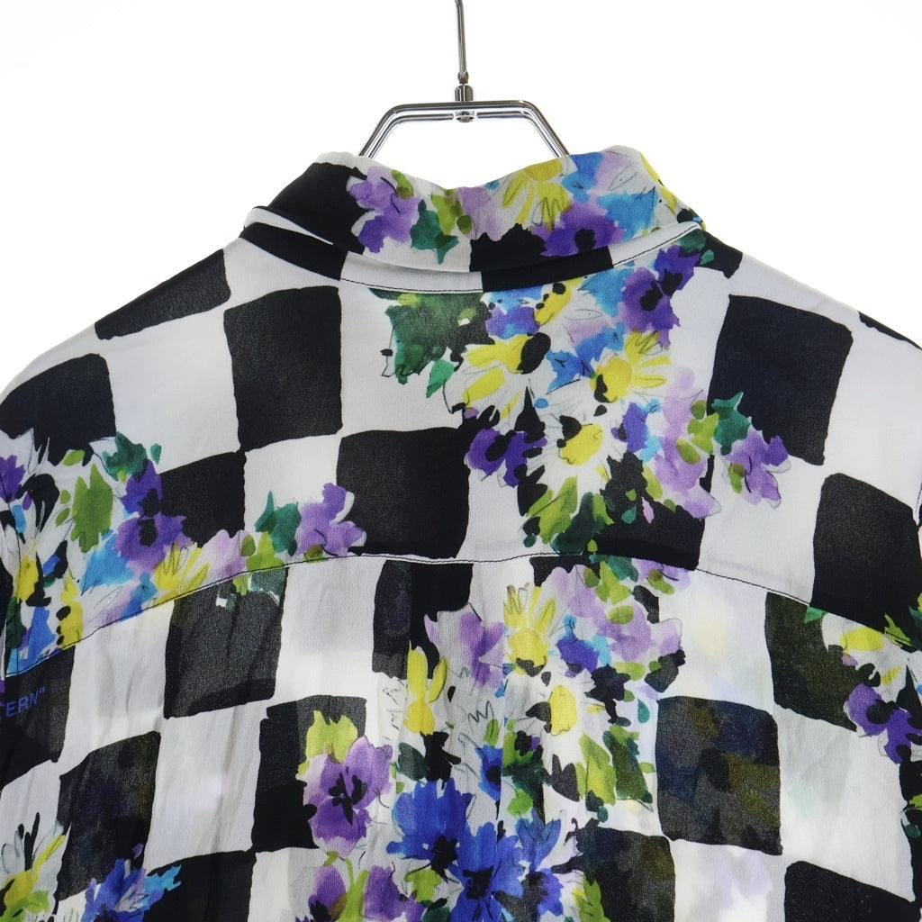 OFF-WHITE(オフホワイト) Checker Flower Print S/S Shirt チェッカー フラワープリント 半袖シャツ 総柄 マルチカラー OMGA171S21FAB001