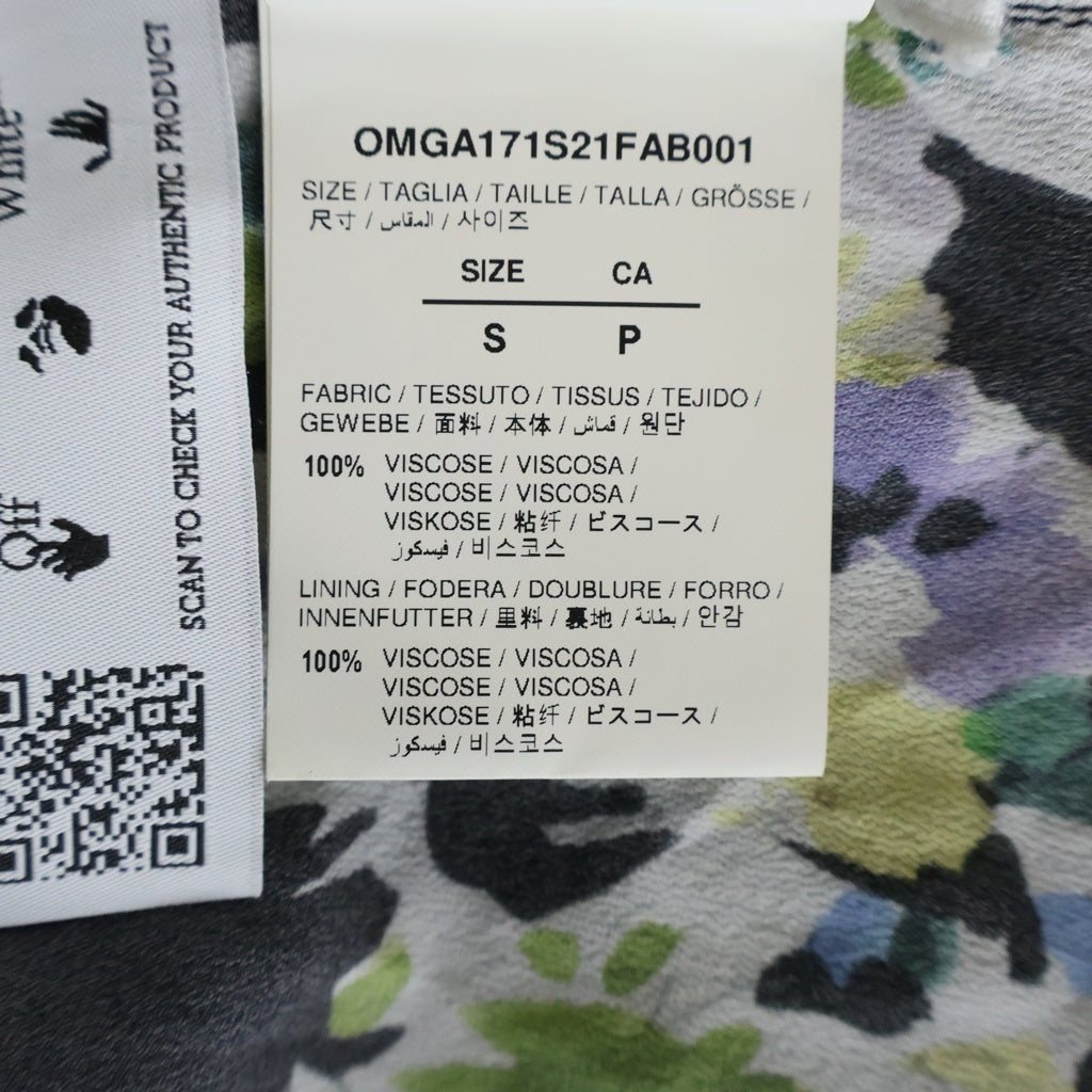 OFF-WHITE(オフホワイト) Checker Flower Print S/S Shirt チェッカー フラワープリント 半袖シャツ 総柄 マルチカラー OMGA171S21FAB001