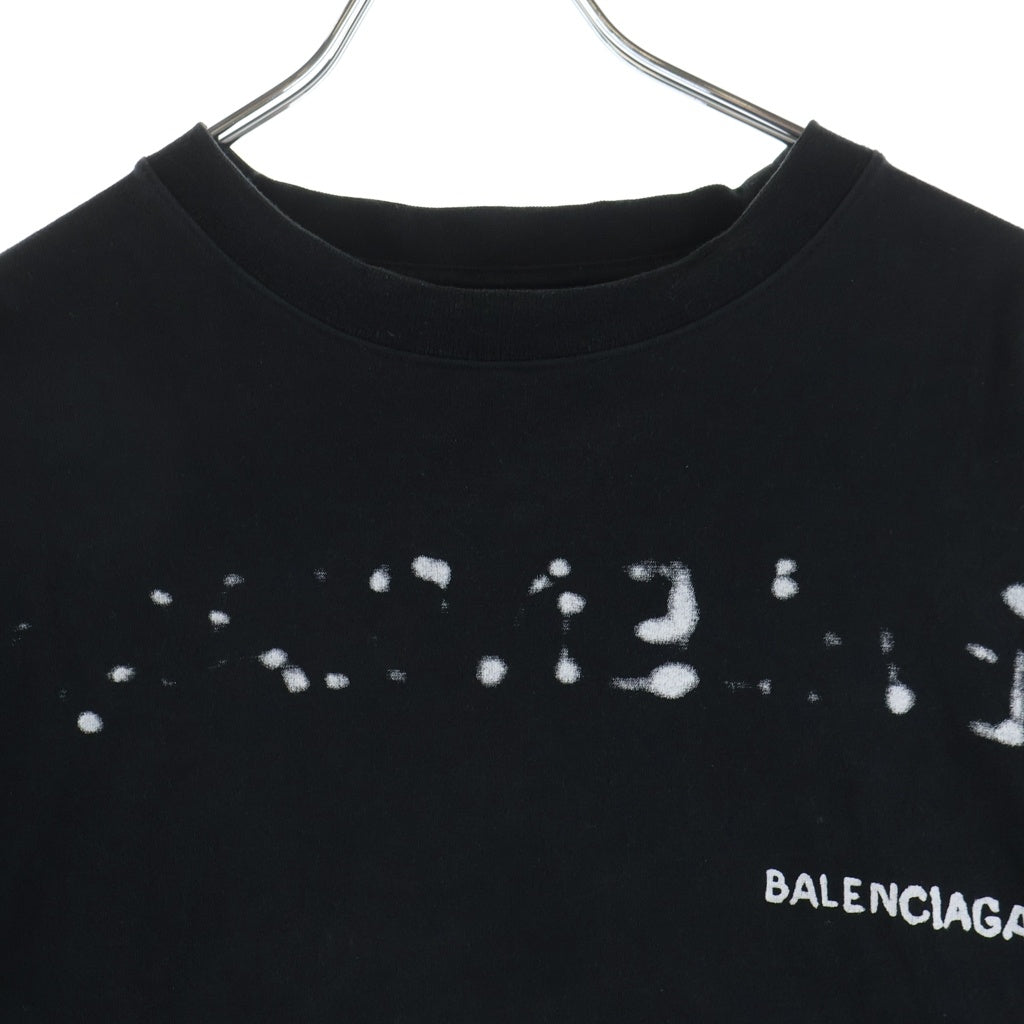 BALENCIAGA(バレンシアガ) 23SS Large Fit Tshirt 641675 TOV05 オーバーサイズ 両面ロゴプリントクルーネック半袖Tシャツカットソー ブラック