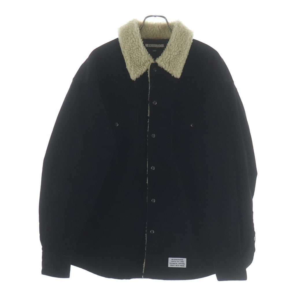 NEIGHBORHOOD(ネイバーフッド) 22AW CORDUROY WESTERN BOA COAT 222UTNH-SHM03 コーデュロイ ウエスタン ボアコート ブルゾンジャケット ブラック