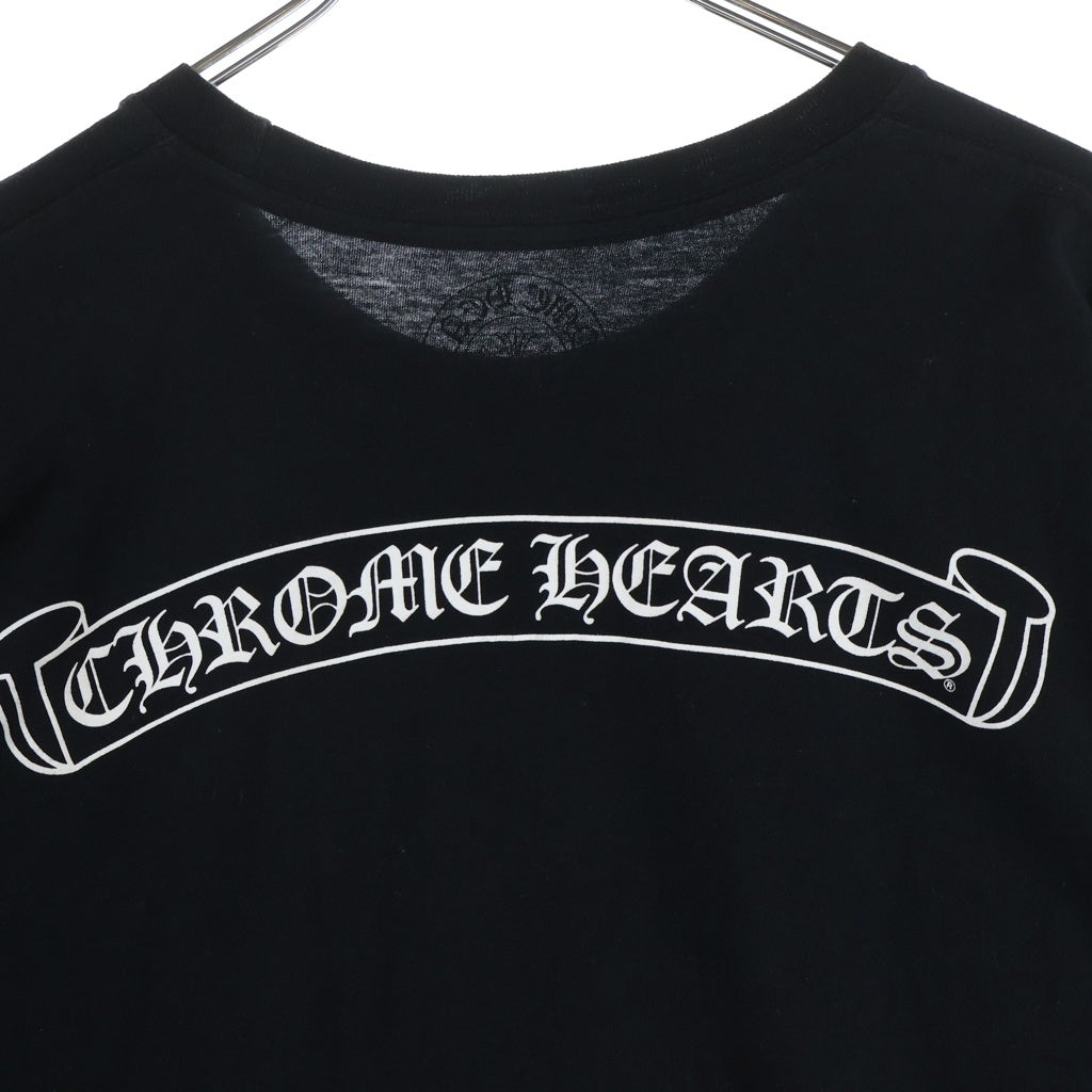 CHROME HEARTS(クロムハーツ) CH T-SHIRT スクロールラベルプリント クルーネック ポケット 半袖Tシャツ カットソー ブラック
