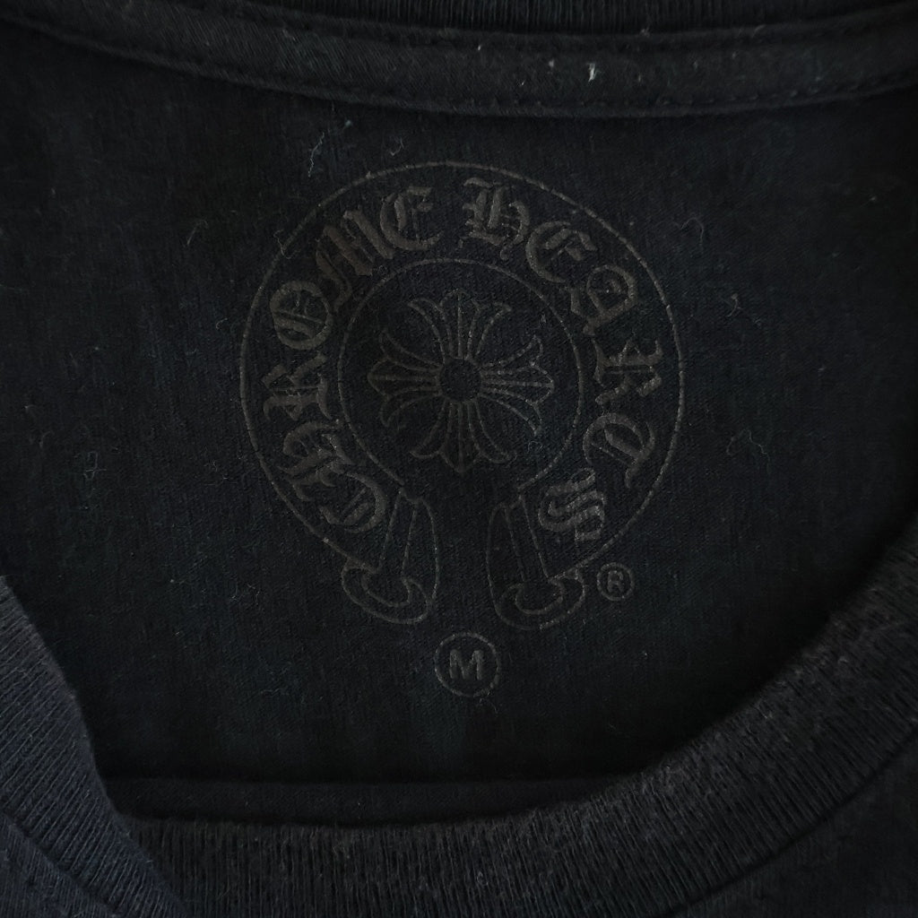 CHROME HEARTS(クロムハーツ) CH T-SHIRT スクロールラベルプリント クルーネック ポケット 半袖Tシャツ カットソー ブラック