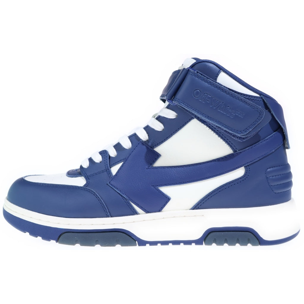 OFF-WHITE(オフホワイト) OUT OF OFFICE MID TOP LEATHER / DUSTY BLUE ミッドカットスニーカー ブルー OMIS23-SLG0151