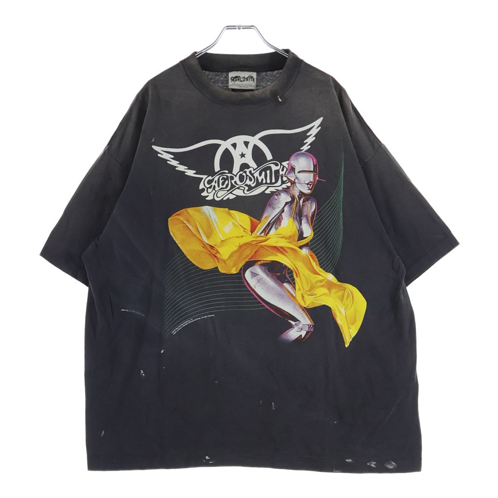 SAINT MICHAEL(セントマイケル) 26SS AEROSMITH AS_SS T-SHIRT クルーネック半袖Tシャツカットソー ブラック SM-MK8-0000-C25
