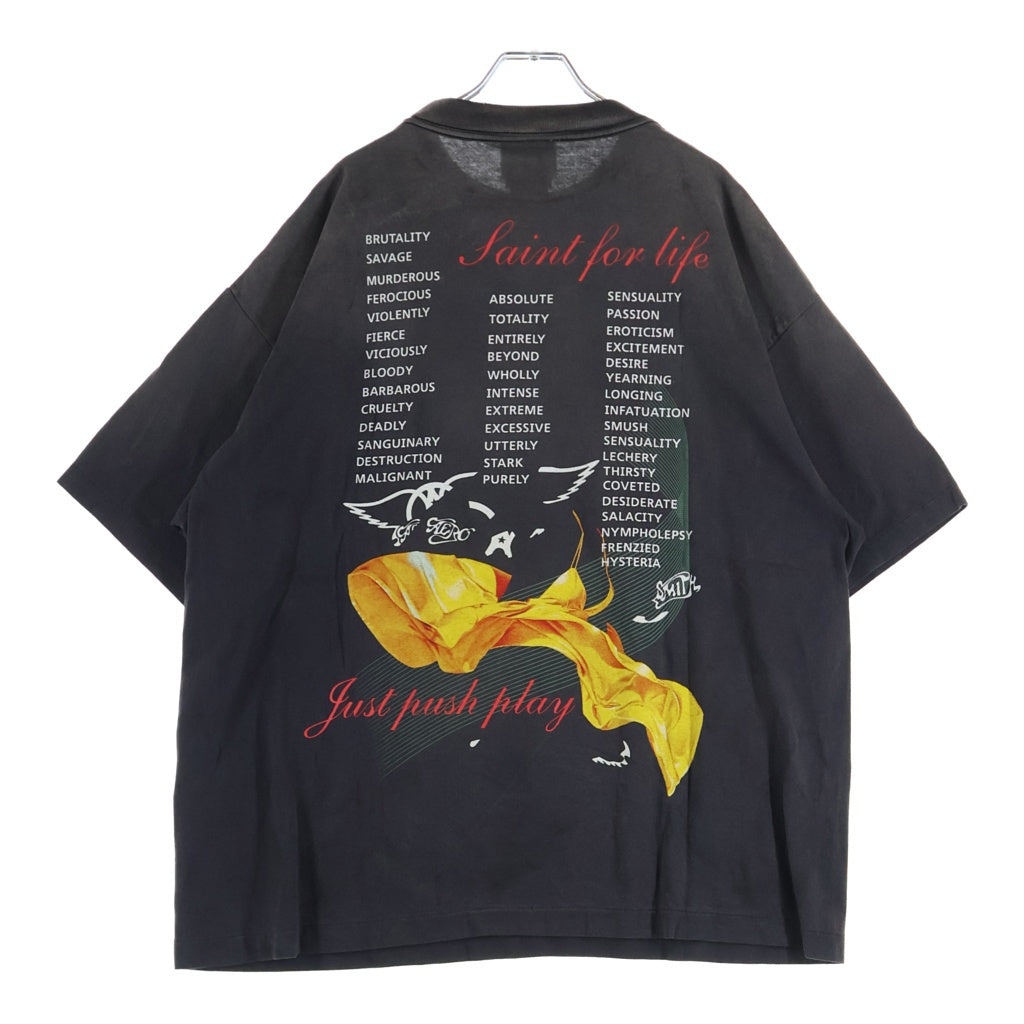 SAINT MICHAEL(セントマイケル) 26SS AEROSMITH AS_SS T-SHIRT クルーネック半袖Tシャツカットソー ブラック SM-MK8-0000-C25