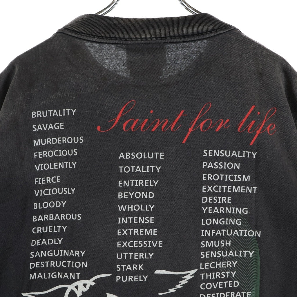 SAINT MICHAEL(セントマイケル) 26SS AEROSMITH AS_SS T-SHIRT クルーネック半袖Tシャツカットソー ブラック SM-MK8-0000-C25