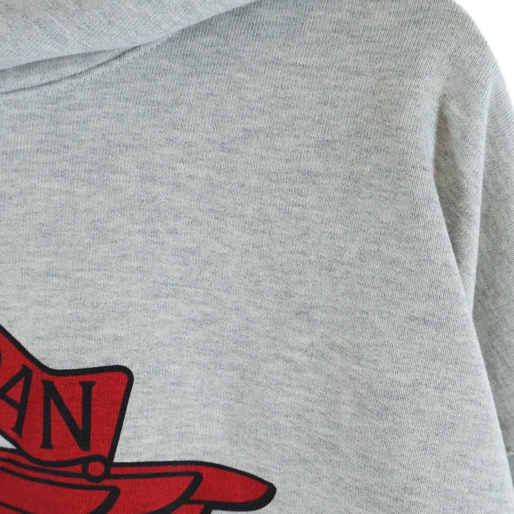 SAINT MICHAEL(セントマイケル) ×JORDAN SM FLEECE L/S HOODIE フロントロゴプリント プルオーバーパーカーフーディー グレー FV4718-050