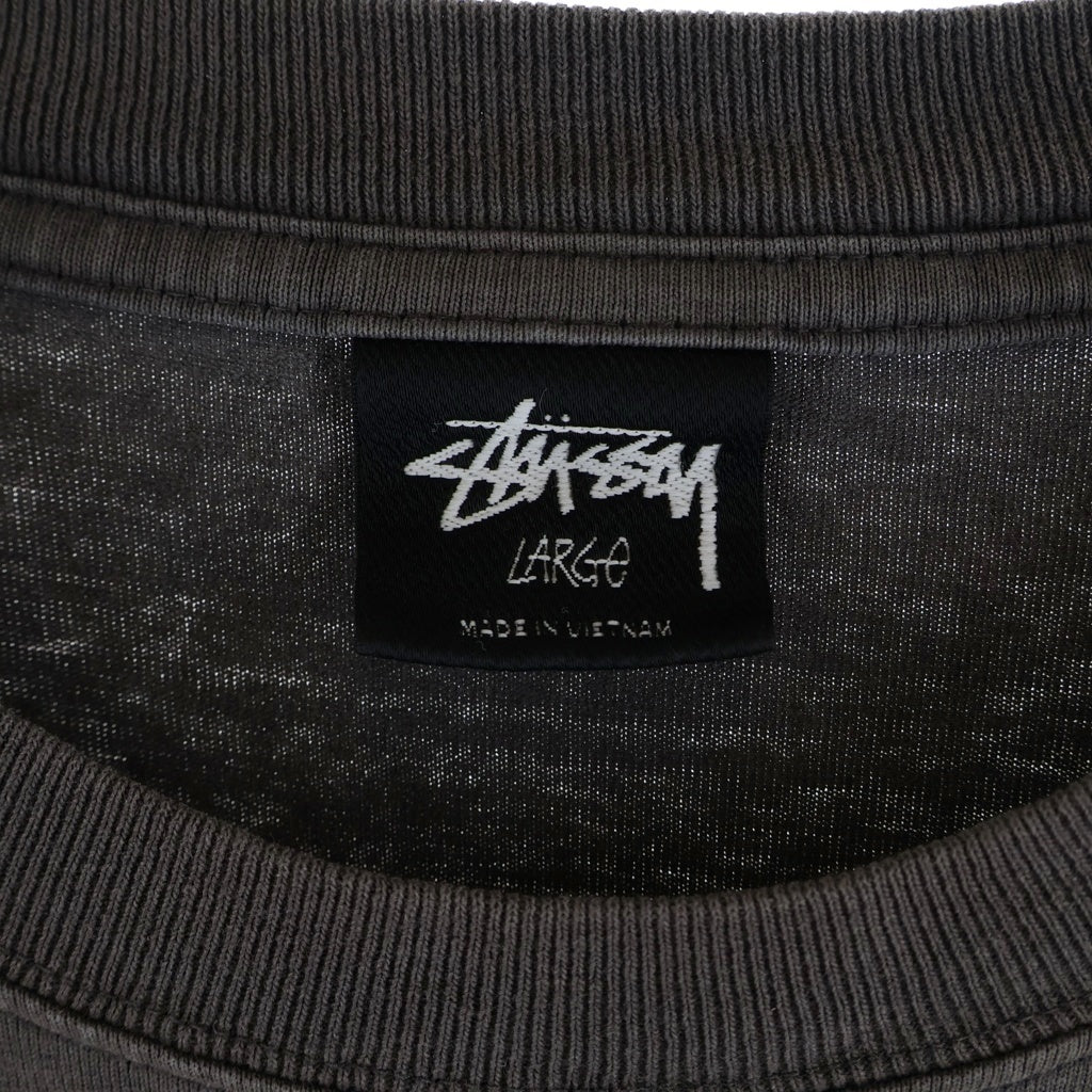 STUSSY(ステューシー) フェード ウォッシュド加工 ロングスリーブ クルーネック長袖Tシャツカットソー グレー