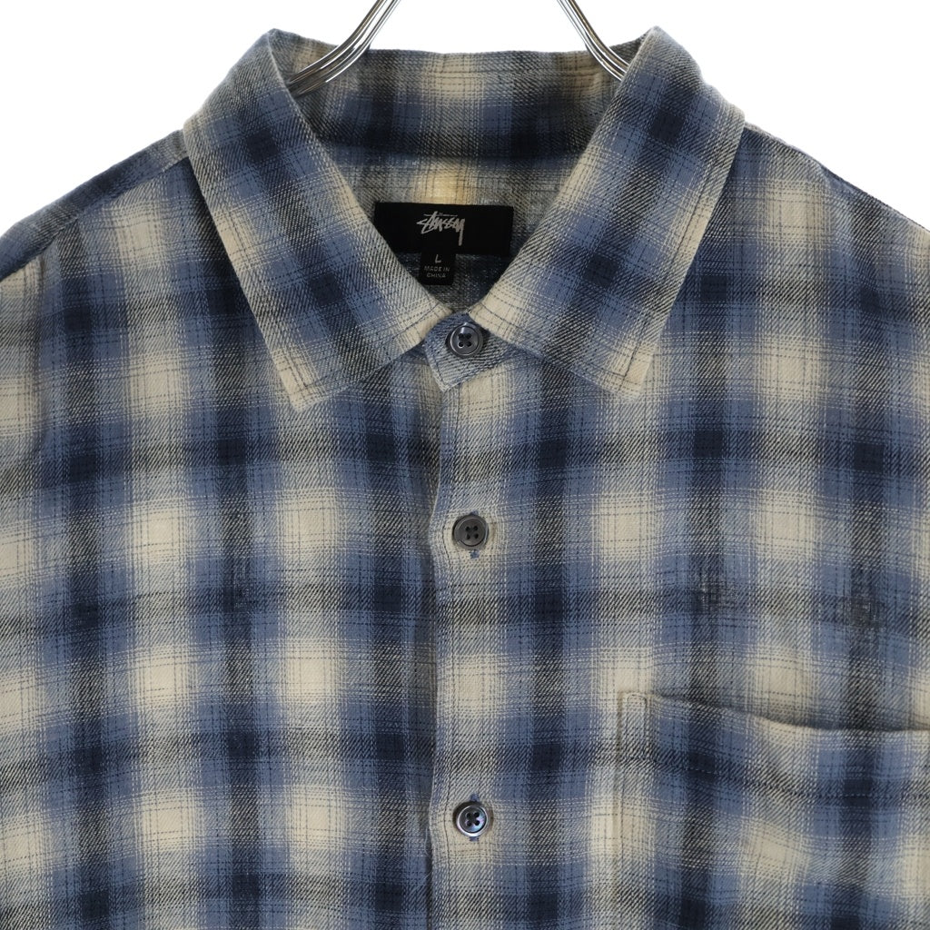 STUSSY(ステューシー) Liam SS Plaid Shirt Blue リアム ショートスリーブ プレイド 半袖シャツ ブルー 1110385