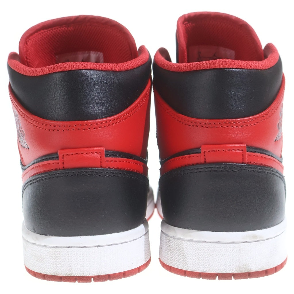 NIKE(ナイキ) Air Jordan 1 Mid Bred Toe ナイキ エアジョーダン1 ミッド ブレッドトゥミッドカットスニーカー ブラック/レッド US8/26cm DQ8426-060