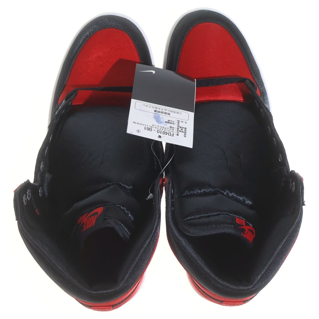 NIKE(ナイキ) WMNS AIR JORDAN 1 RETRO HIGH OG SATIN BRED FD4810-061 ウィメンズ エアジョーダン1 レトロ サテンブレッド ハイカットスニーカー レッド/ブラック US11/38cm