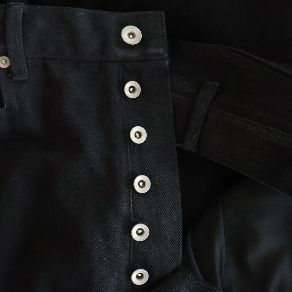 NO MASS PROD(ノーマスブロッド) RAW DENIM JAPANESE LOOSE FIT BAGGY JEANS ローウエスト ジャパニーズ ルーズフィット スナップデザイン デニムパンツ ジーンズ ブラック