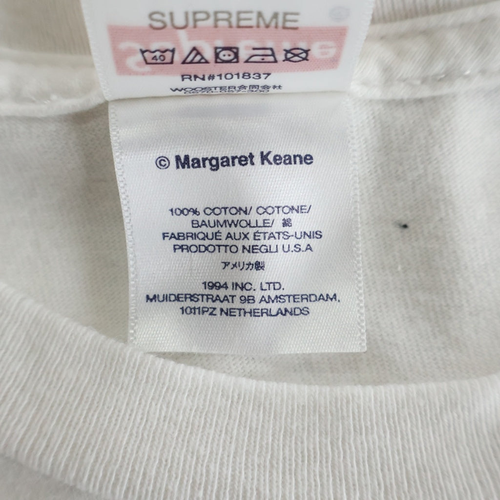 SUPREME(シュプリーム) 24SS ×Margaret Keane Teardrop Tee マーガレットキーン ティアドロップ プリント クルーネック半袖Tシャツカットソー ホワイト