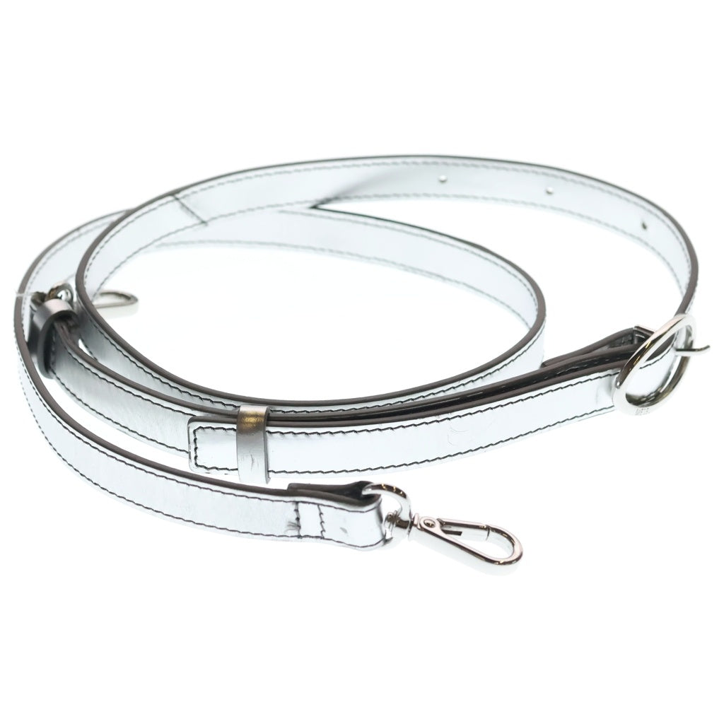 DIESEL(ディーゼル) 1DR SHOULDER BAG SILVER メタリックロゴレザーショルダーバッグ シルバー レディース