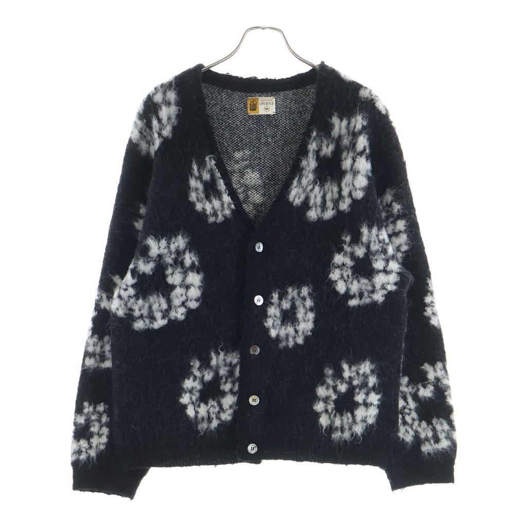 SAINT MICHAEL(セントマイケル) 24AW ×DENIM TEARS DT MH CARDIGAN デニムティアーズ モヘア カーディガン ブラック SM-YS1-0000-C50