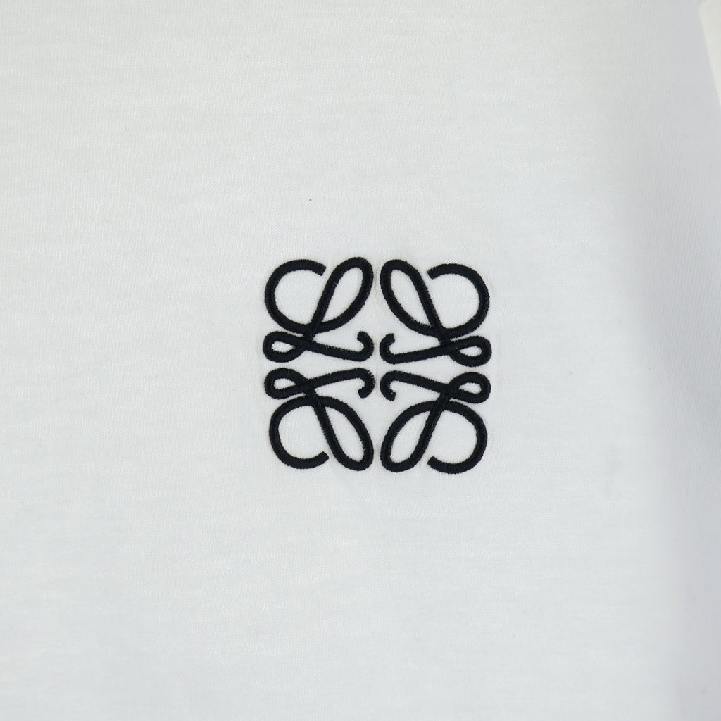 LOEWE(ロエベ) アナグラムロゴ刺繍 クルーネック半袖Tシャツカットソー ホワイト H526Y22X75