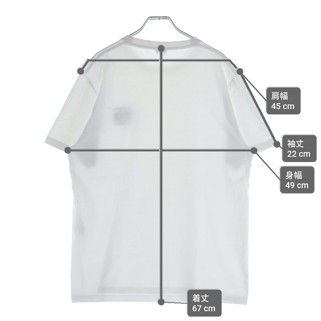 LOEWE(ロエベ) アナグラムロゴ刺繍 クルーネック半袖Tシャツカットソー ホワイト H526Y22X75