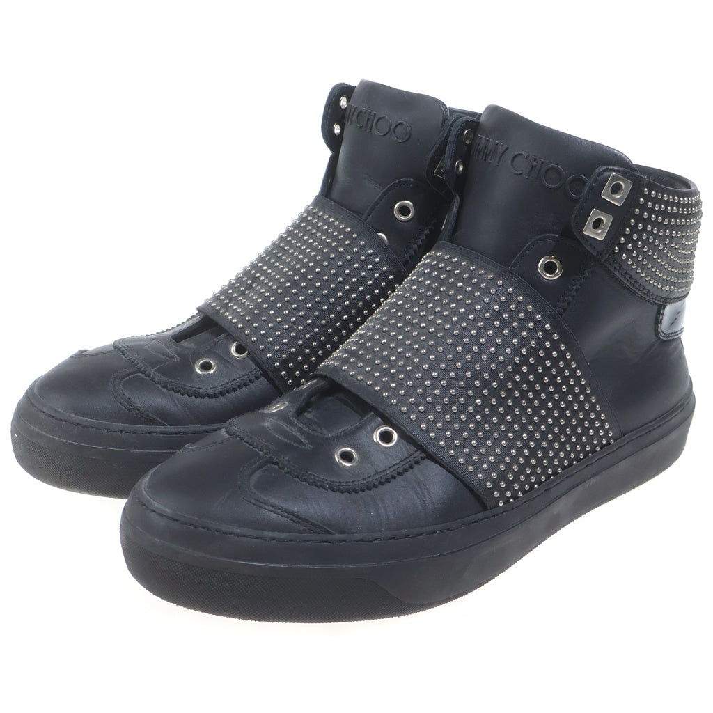 JIMMY CHOO(ジミーチュウ) STUDS HIGH CUT SNEAKER スタッズ レザーハイカットスニーカー ブラック
