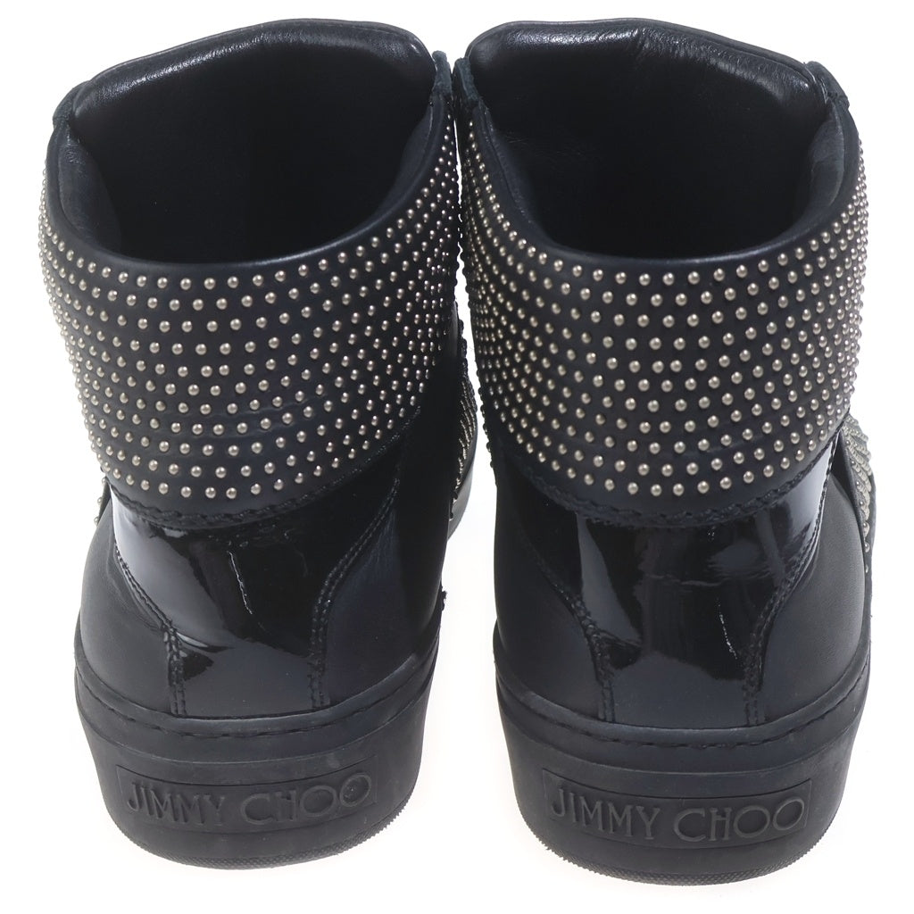 JIMMY CHOO(ジミーチュウ) STUDS HIGH CUT SNEAKER スタッズ レザーハイカットスニーカー ブラック