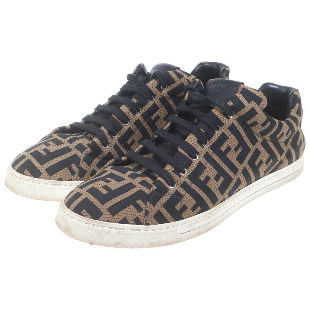 FENDI(フェンディ) FF LOGO PRINT CANVAS SNEAKER 7E1258 FFロゴ ズッカ キャンバス ローカットスニーカー ブラウン