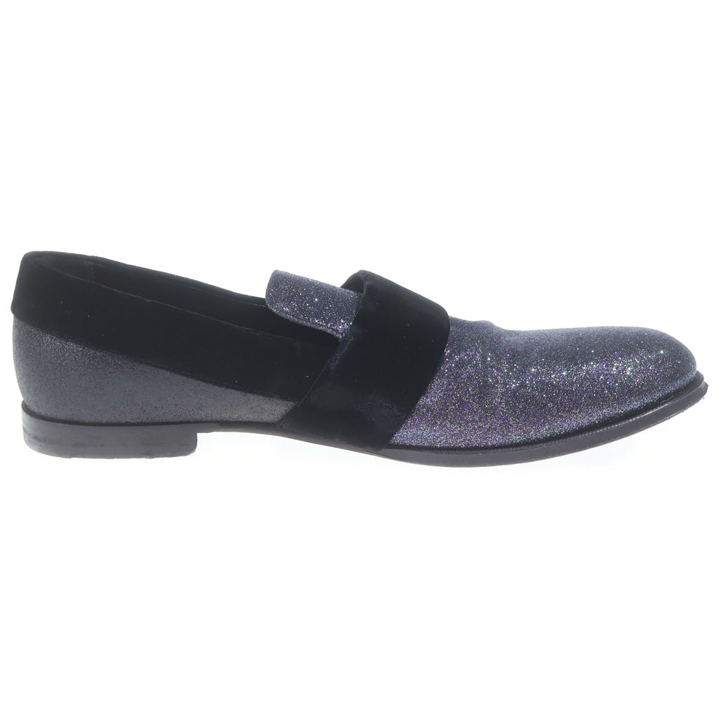 JIMMY CHOO(ジミーチュウ) Glitter Slip-On グリッター スリッポン ブラック