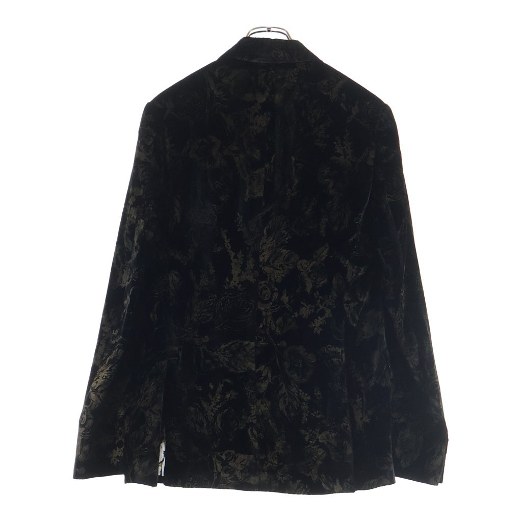 ETRO(エトロ) FLOWER WOOL MIXED TAILORED JACKET 11807 フラワー総柄 ウール混 ベロアテーラードジャケット ブラック