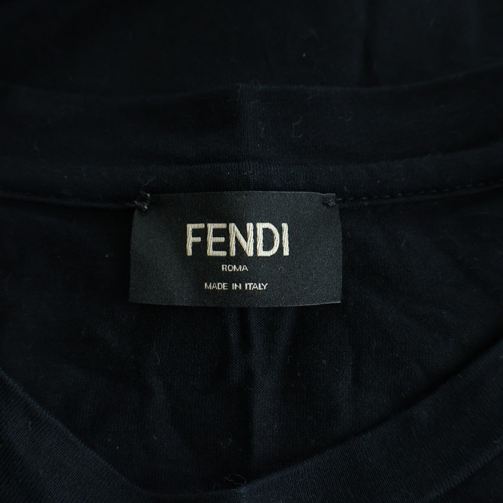 FENDI(フェンディ) FF LOGO MESH CREW T-SHIRT FAF538 FF ロゴ メッシュ クルーネック半袖Tシャツカットソー ブラック
