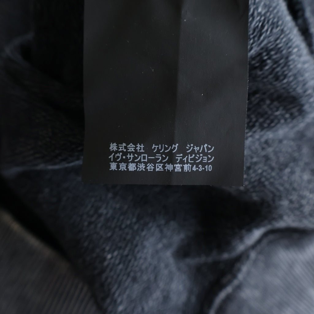 SAINT LAURENT PARIS(サンローランパリ) 18SS Washed Logo Sweatshirt 500648 ウォッシュド加工 フロントロゴプリント プルオーバーパーカー フーディー グレー