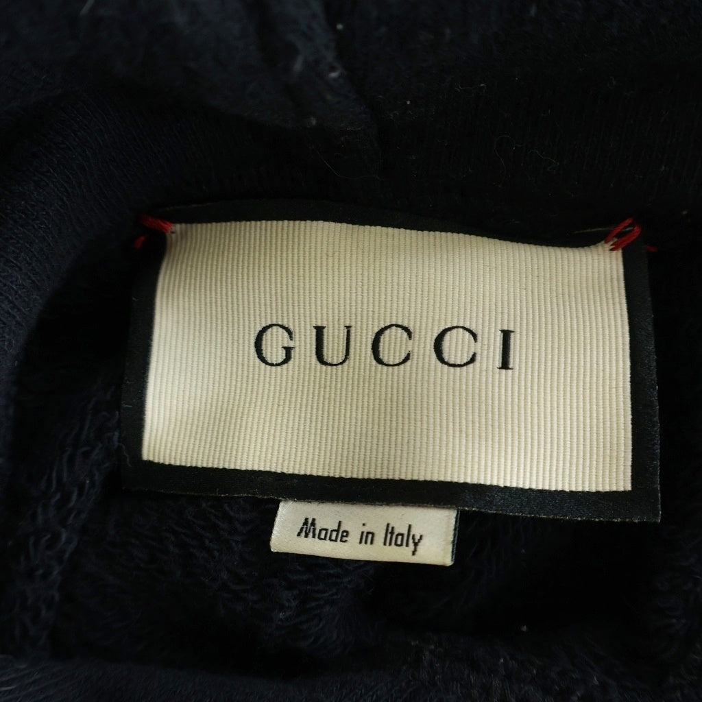 GUCCI(グッチ) Tiger Print Hooded Sweatshrt 475374 タイガープリント プルオーバーパーカー フーディー ブラック