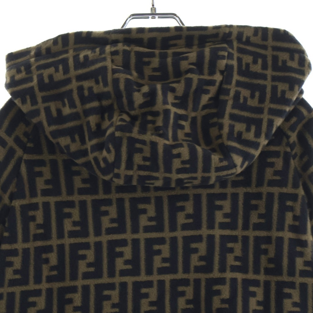 FENDI(フェンディ) FF LOGO ZUCCA ZIP-UP HOODIE FAF533 FFロゴ ズッカ柄 ジップアップパーカー フーディ ブラウン