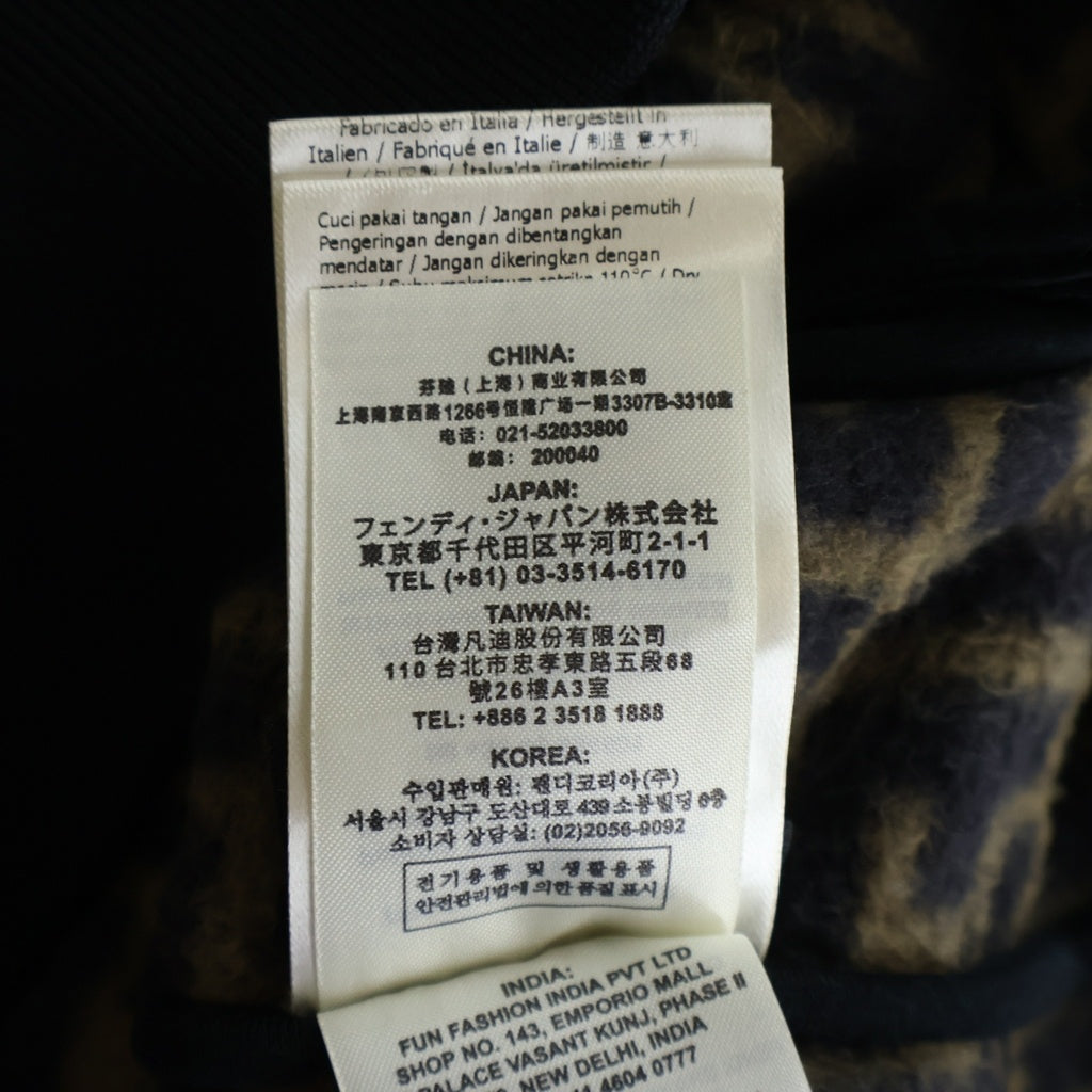 FENDI(フェンディ) FF LOGO ZUCCA ZIP-UP HOODIE FAF533 FFロゴ ズッカ柄 ジップアップパーカー フーディ ブラウン
