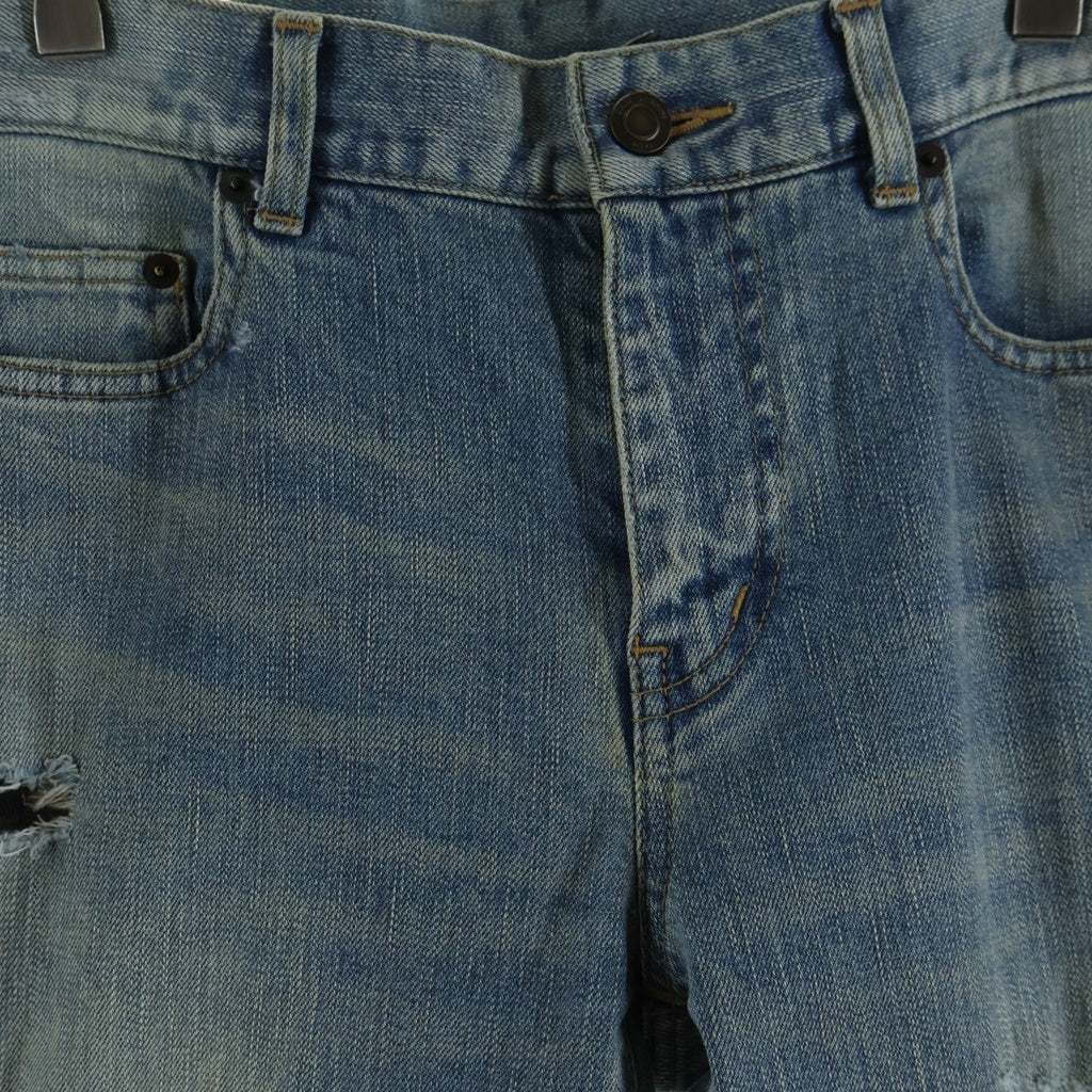 SAINT LAURENT PARIS(サンローランパリ) 17AW Knee Crush Skinny Denim Pants 476095 クラッシュ加工 スキニーデニムパンツ ジーンズ ブルー