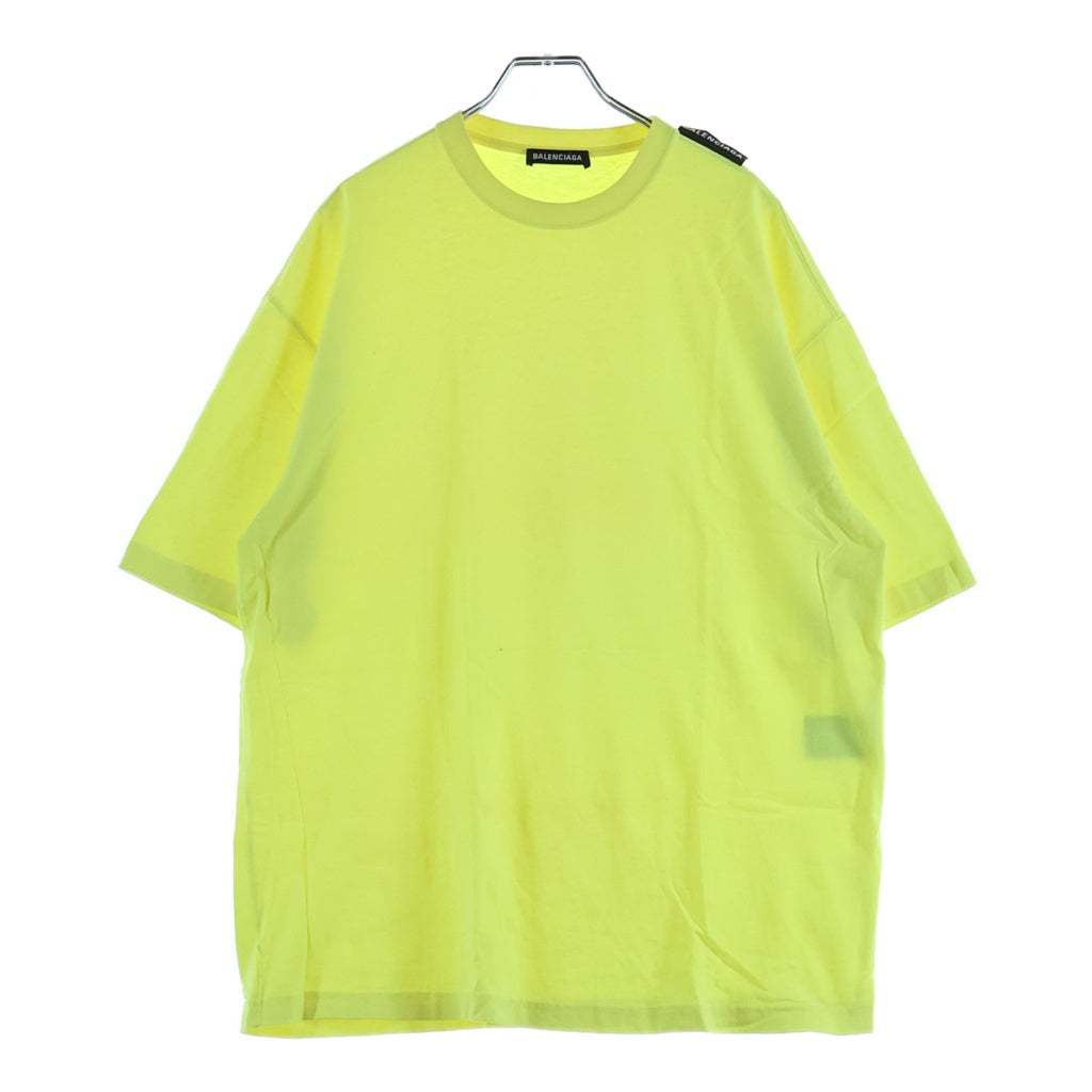 BALENCIAGA(バレンシアガ) 19SS SHOULDER LOGO CREW T-SHIRT 578139 TFV51 ショルダーロゴ クルーネック半袖Tシャツカットソー イエロー