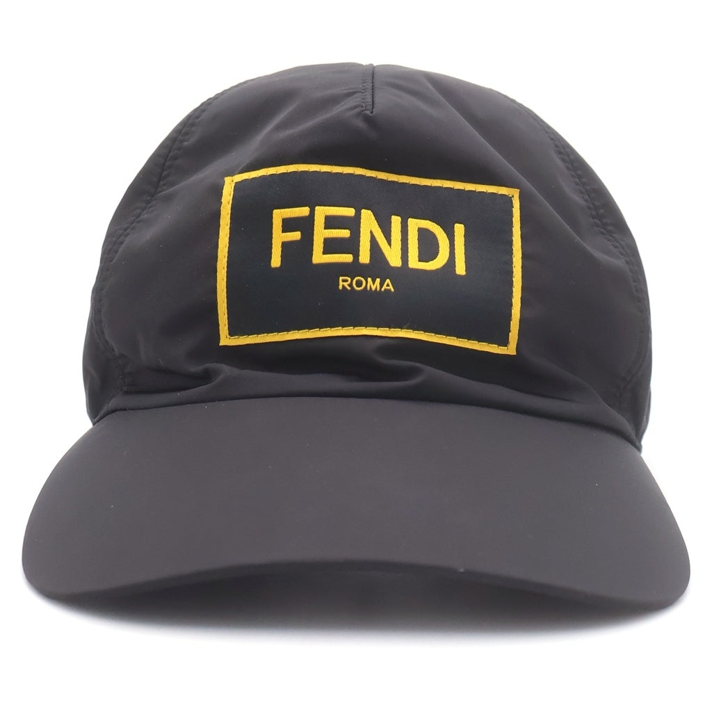 FENDI(フェンディ) LOGO BASEBALL CAP FXQ768 フロントロゴ ベースボールキャップ 帽子 ブラック