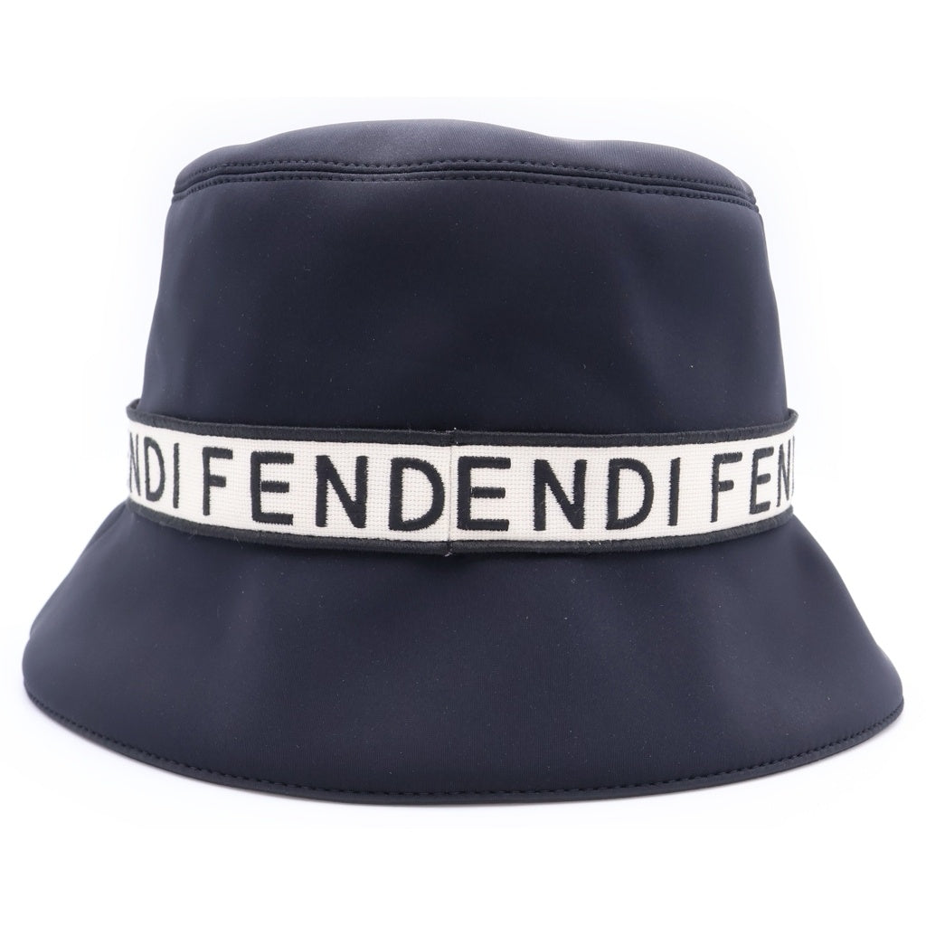 FENDI(フェンディ) Logo Hat FXQ801 ACHT ロゴ刺繍 ハット 帽子 ブラック レディース