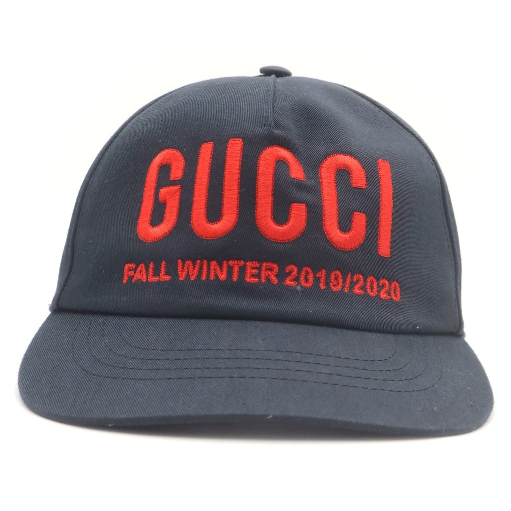 GUCCI(グッチ) EMBROIDERED LOGO BASEBALL CAP 596211 ロゴ刺繍 ベースボールキャップ 帽子 ブラック