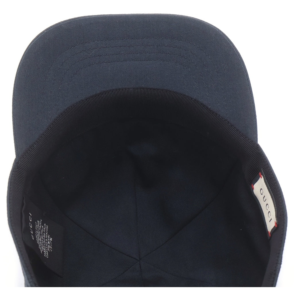 GUCCI(グッチ) EMBROIDERED LOGO BASEBALL CAP 596211 ロゴ刺繍 ベースボールキャップ 帽子 ブラック