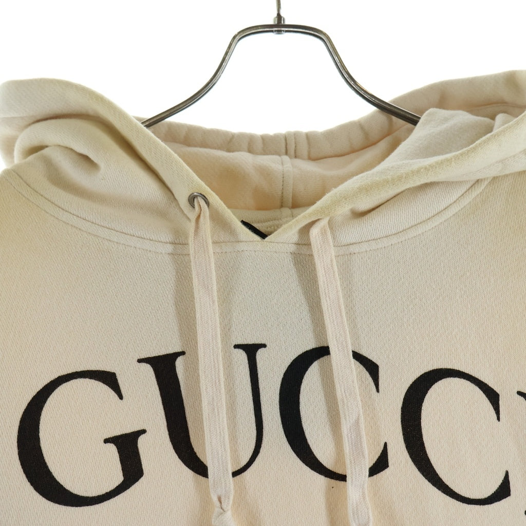GUCCI(グッチ) 18AW インターロッキングG ロゴ プルオーバーパーカー フーディ ベージュ 475374