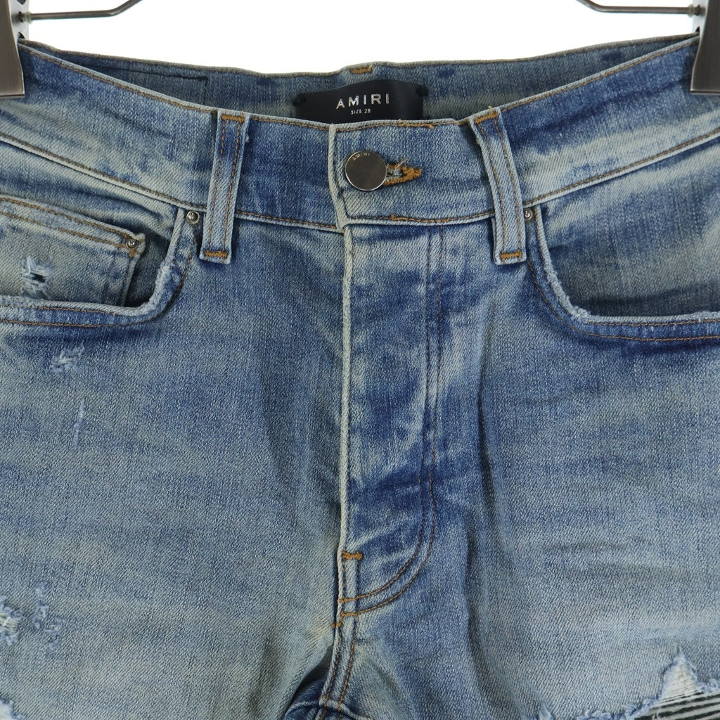 AMIRI(アミリ) SCARVES ART PATCH JEANS スカーブス アート パッチ クラッシュ加工 スキニーデニムパンツ ジーンズ インディゴ