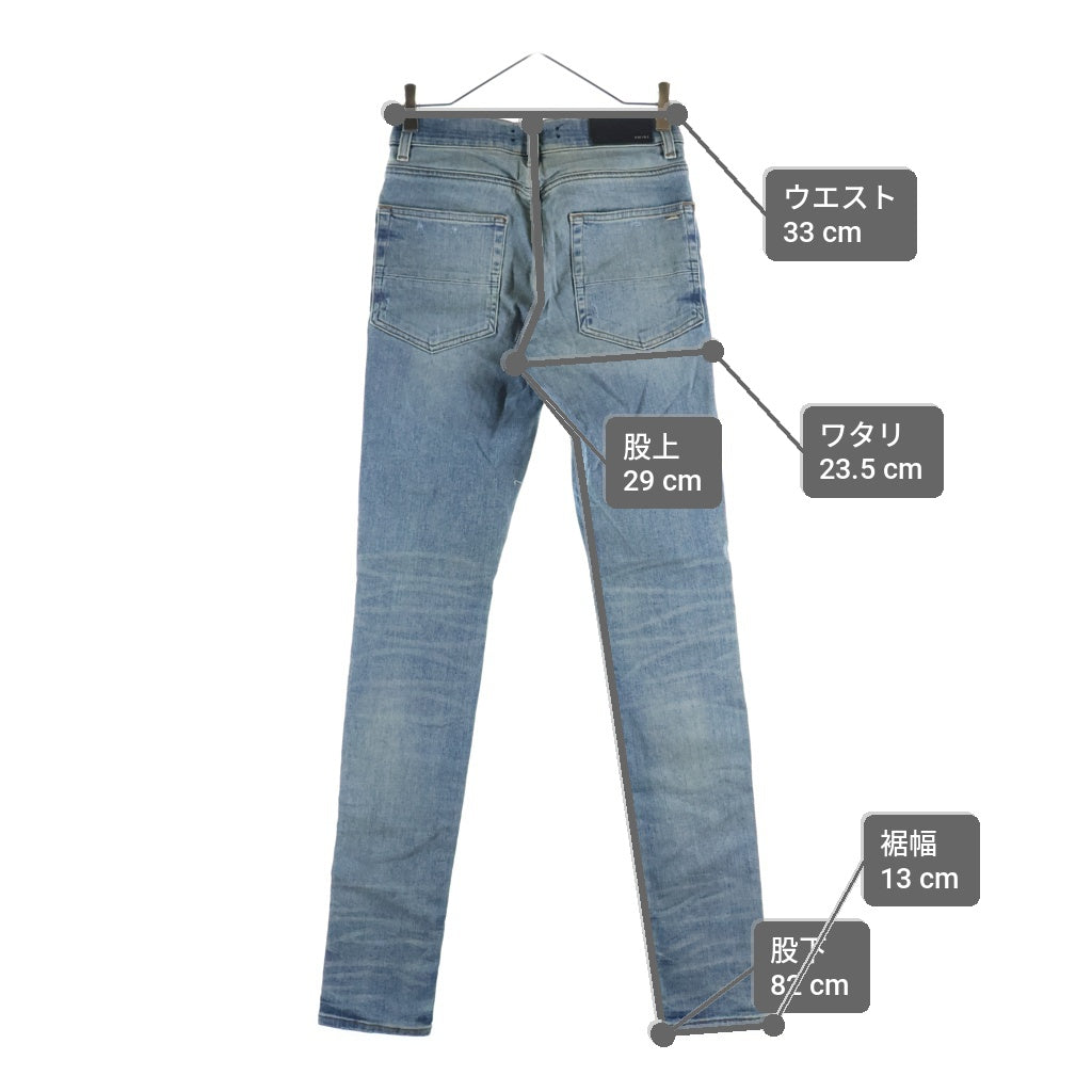 AMIRI(アミリ) SCARVES ART PATCH JEANS スカーブス アート パッチ クラッシュ加工 スキニーデニムパンツ ジーンズ インディゴ