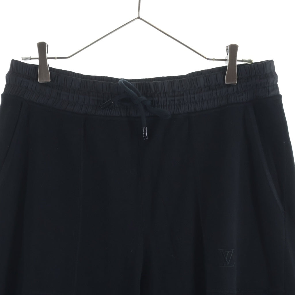 LOUIS VUITTON(ルイヴィトン) 23SS LV LOGO SWEATPANTS RM231Q ZLW HON41W LVロゴ刺繍 モノグラムナイロンウエスト ジョギングパンツ スウェットパンツ ブラック