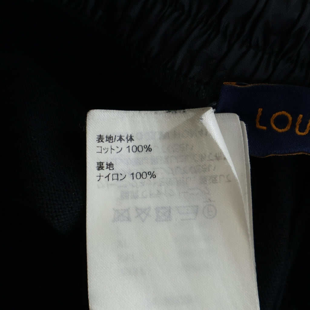 LOUIS VUITTON(ルイヴィトン) 23SS LV LOGO SWEATPANTS RM231Q ZLW HON41W LVロゴ刺繍 モノグラムナイロンウエスト ジョギングパンツ スウェットパンツ ブラック