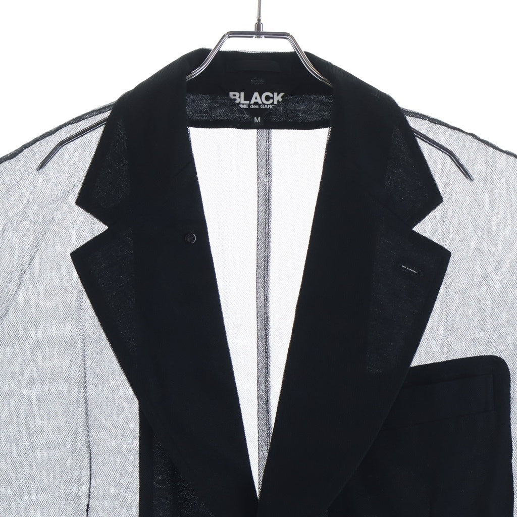 BLACK COMME des GARCONS(ブラックコムデギャルソン) 25SS ナイロンチュール メッシュ ノースリーブシャツ ブラック 1O-J021