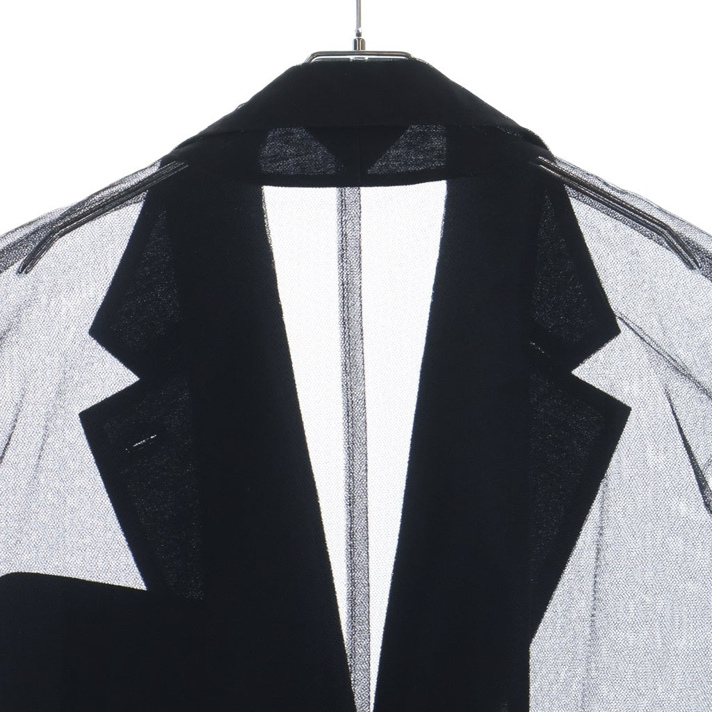 BLACK COMME des GARCONS(ブラックコムデギャルソン) 25SS ナイロンチュール メッシュ ノースリーブシャツ ブラック 1O-J021