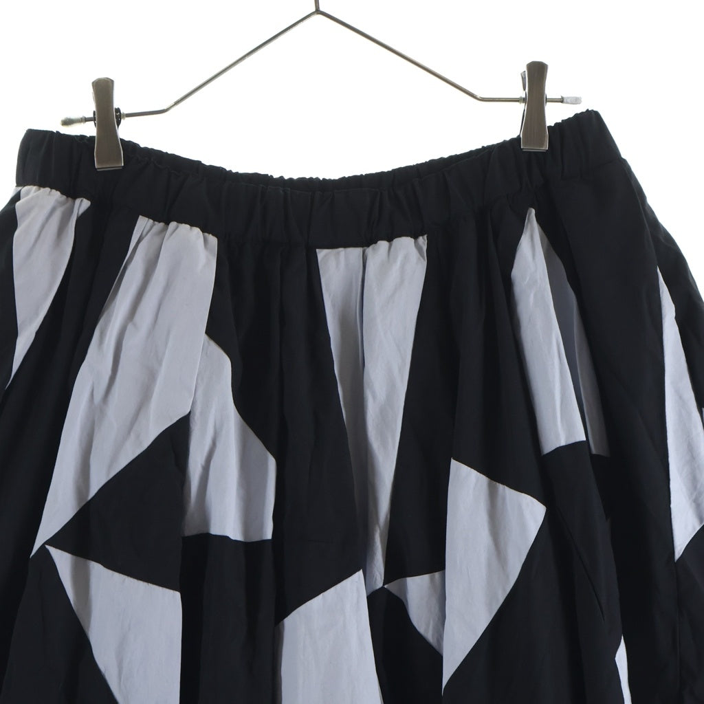 BLACK COMME des GARCONS(ブラックコムデギャルソン) 25SS パッチワーク ロングスカート レディース ブラック/ホワイト 1O-S008