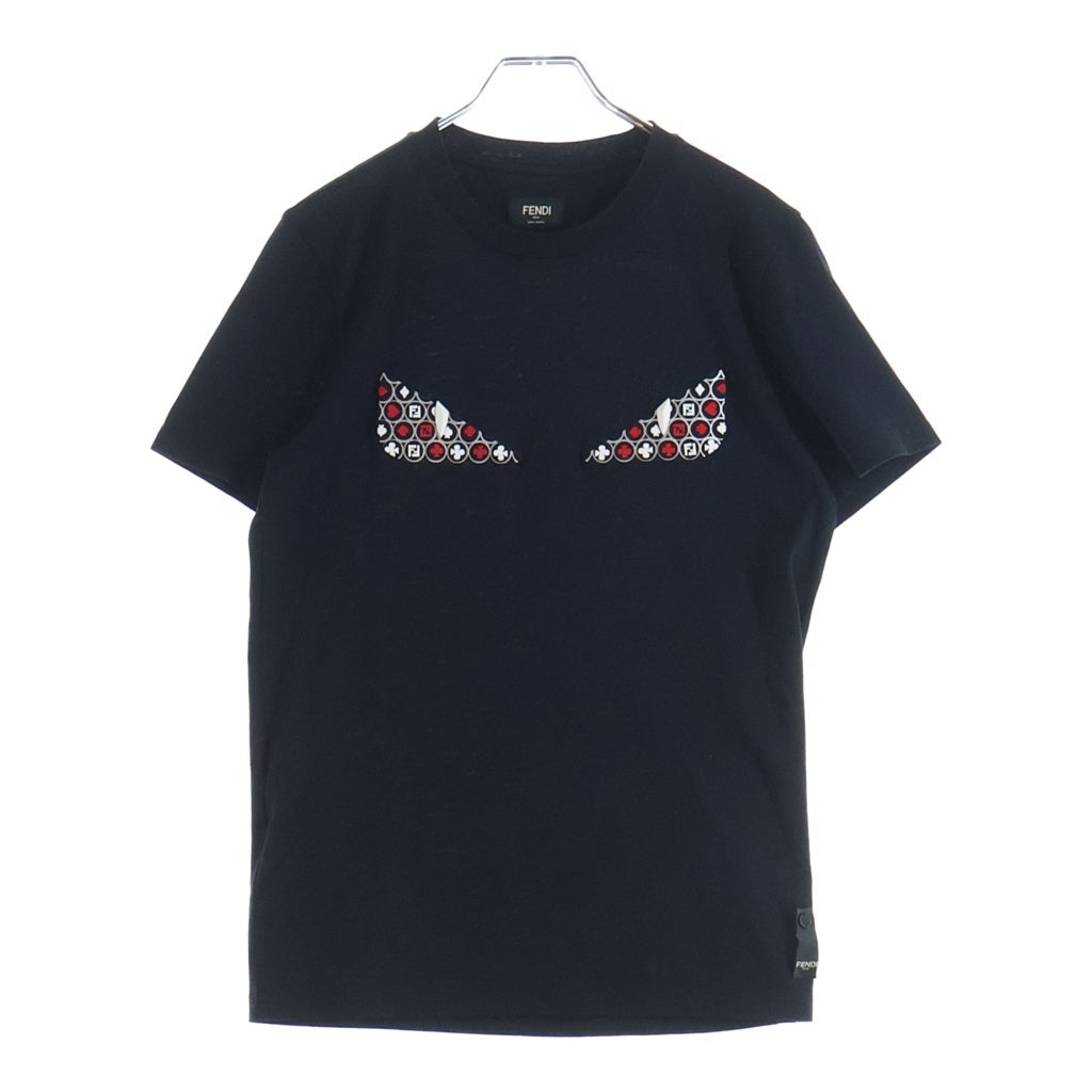FENDI(フェンディ) モンスターアイ バッグバグズ プリント クルーネック半袖Tシャツカットソー ブラック FY0894 A6ZD