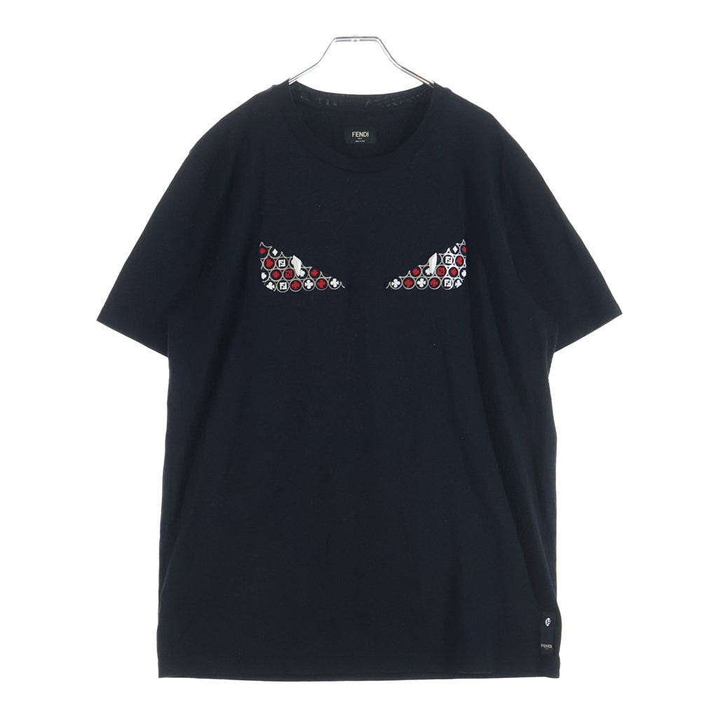 FENDI(フェンディ) モンスターアイ バッグバグズ プリント クルーネック半袖Tシャツカットソー ブラック FY0894 A6ZD