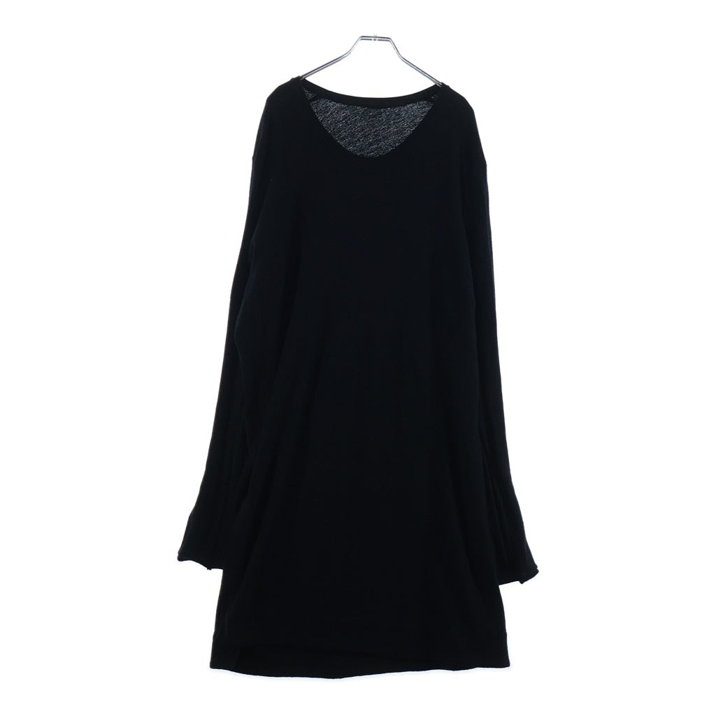 JULIUS(ユリウス) 17SS KNIVES 長袖クルーネックドレープロングカットソー ブラック 577CUM3